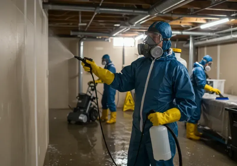 Basement Sanitization and Antimicrobial Treatment process in Bernie, MO